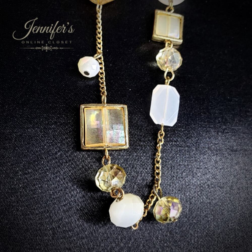 3/$25 Mixed Glass Beaded and Gold Tone Chain Necklace - Picture 9 of 10